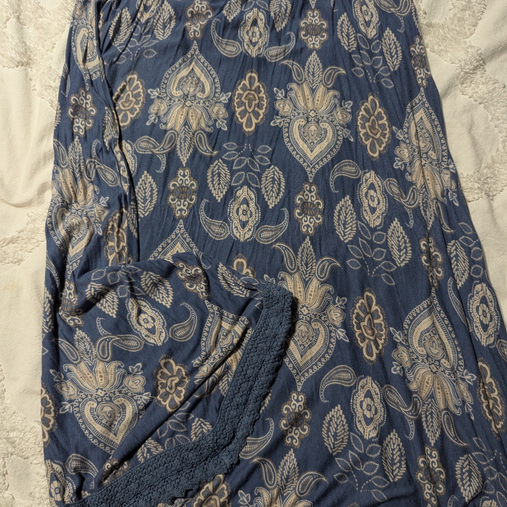 Blue Paisley Maxi Skirt